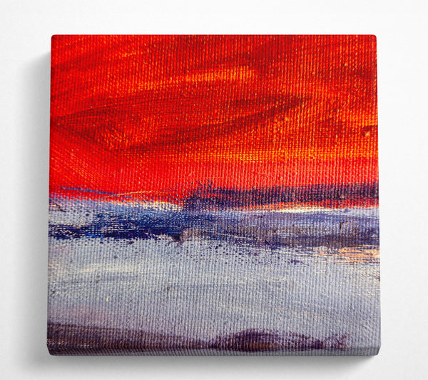 A Square Canvas Print Showing Red To Grey Square Wall Art