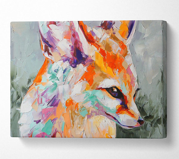 Picture of Vibrant Fox Painting Canvas Print Wall Art