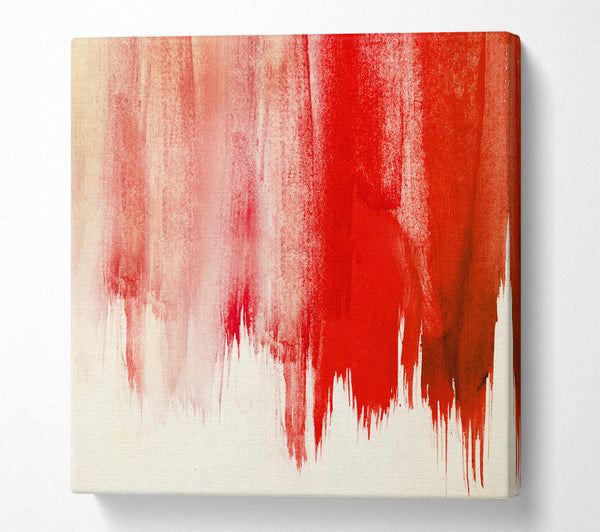 A Square Canvas Print Showing Striking Red Paint Square Wall Art