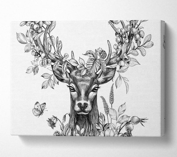 Picture of The Floral Deer Canvas Print Wall Art