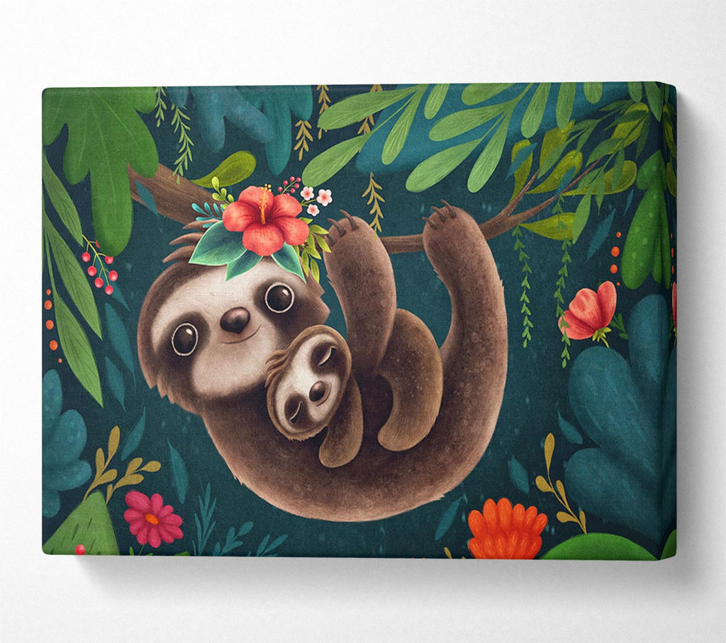 Picture of Sloth And Baby Canvas Print Wall Art