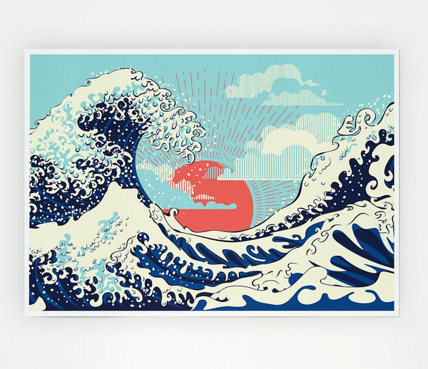 Waves Under The Sun Print Poster Wall Art