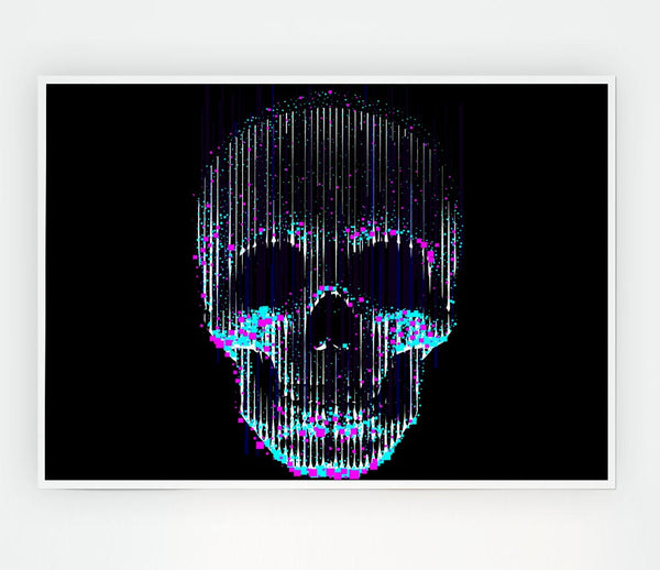 Distorted Skull Print Poster Wall Art