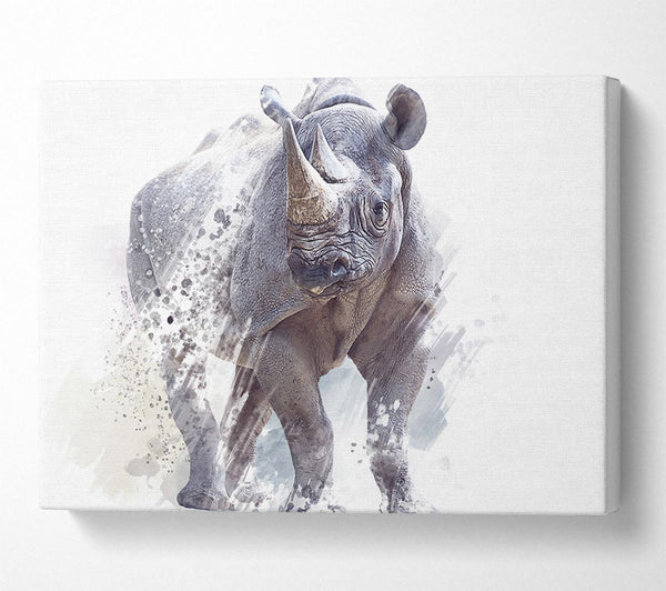 Picture of Watercolour Rhino Canvas Print Wall Art