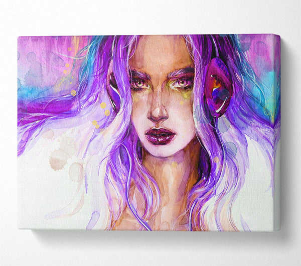Picture of Lilac Woman Watercolour Canvas Print Wall Art