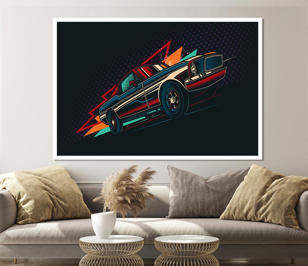 Ford Mustang Speed Print Poster Wall Art