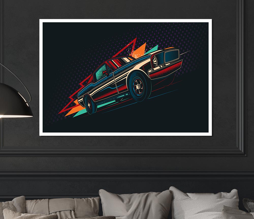 Ford Mustang Speed Print Poster Wall Art