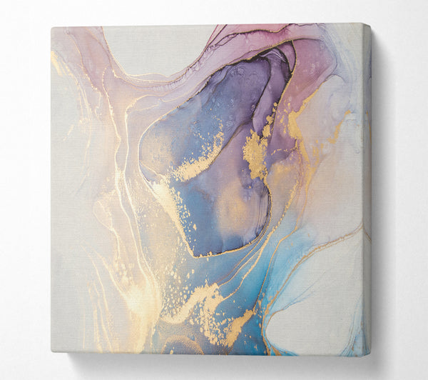 A Square Canvas Print Showing Stunning Glitter Marble Square Wall Art