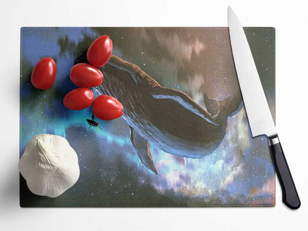 The Whale In Space Glass Chopping Board