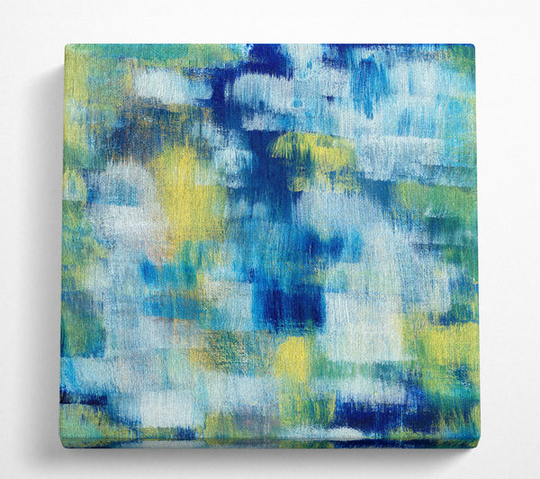 A Square Canvas Print Showing Smudges Of Colour Square Wall Art