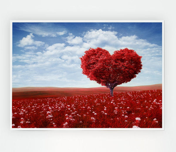The Red Tree Heart Print Poster Wall Art
