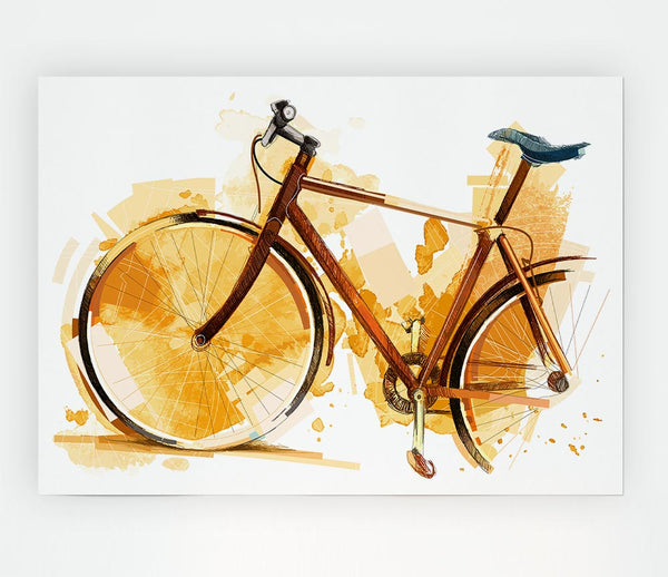 Watercolour Bike Print Poster Wall Art