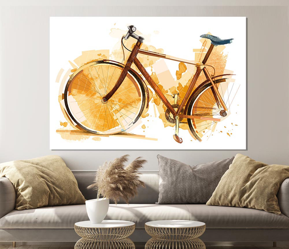 Watercolour Bike Print Poster Wall Art