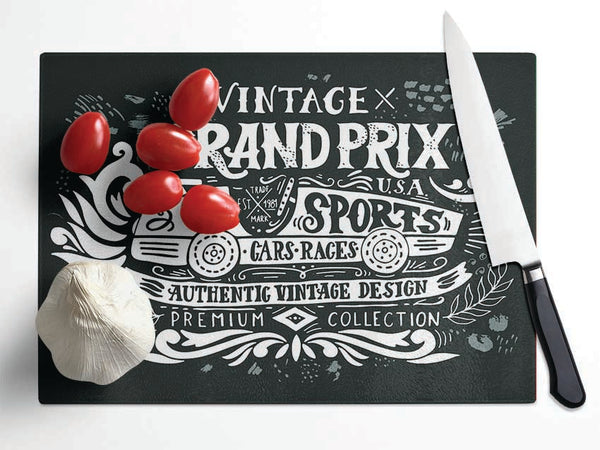 Vintage Grand Prix Type Glass Chopping Board