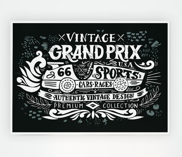 Vintage Grand Prix Type Print Poster Wall Art