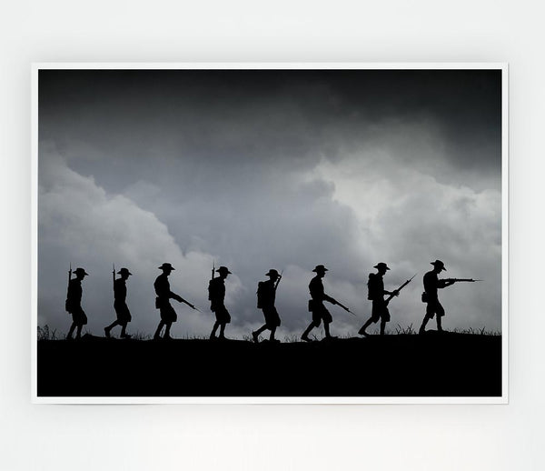 The Troops Silhouette Print Poster Wall Art