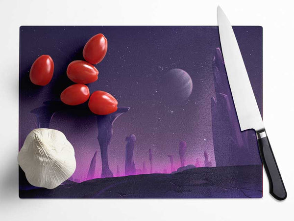 The Purple Planet Glass Chopping Board