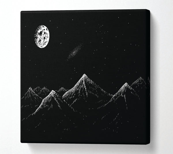 A Square Canvas Print Showing The Dark Side Of The Planet Square Wall Art