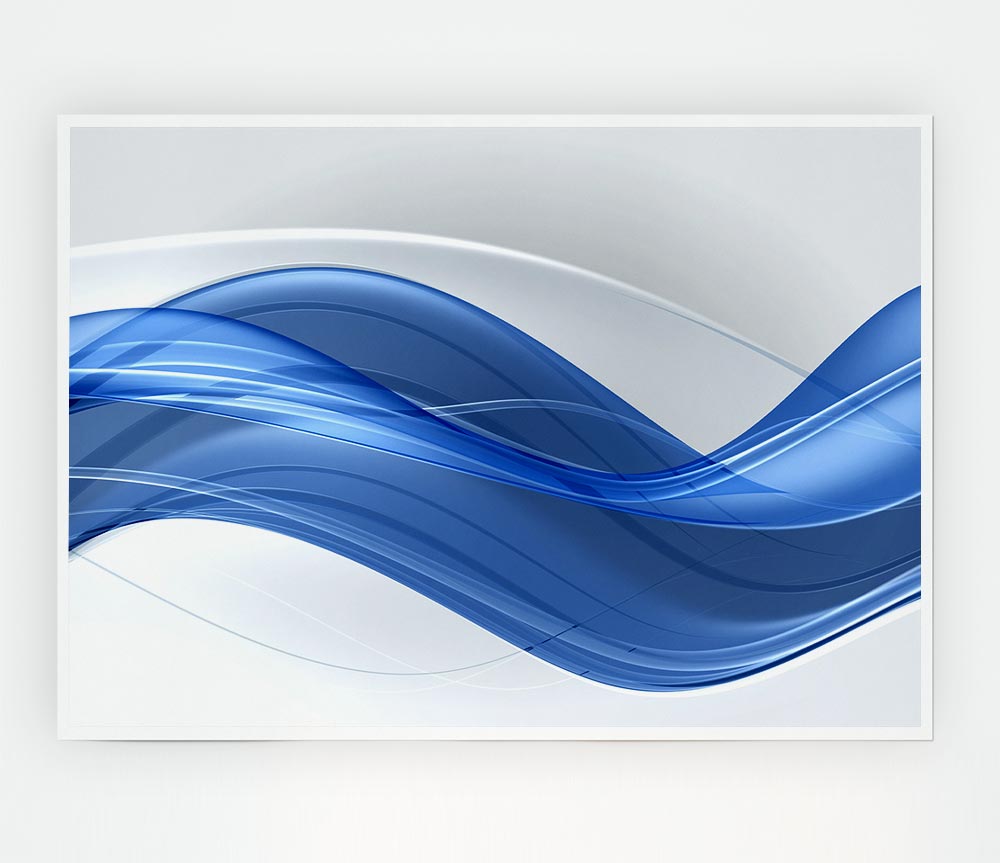 The Flow Of Blue Serenity Print Poster Wall Art