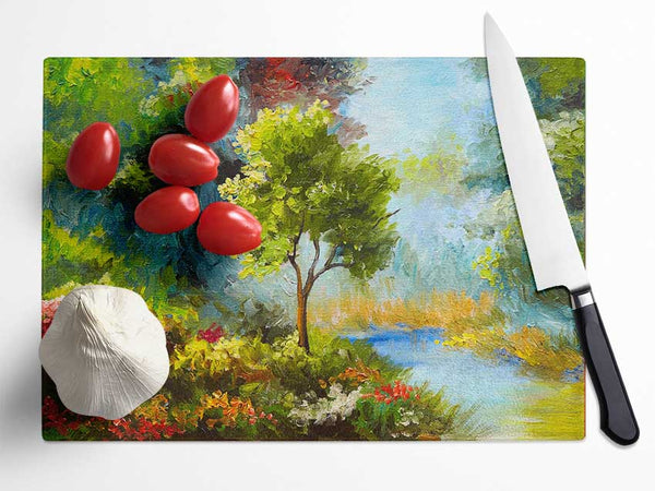 The Tree In The Beautiful Woodland Glass Chopping Board