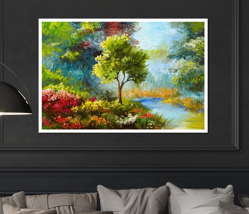 The Tree In The Beautiful Woodland Print Poster Wall Art
