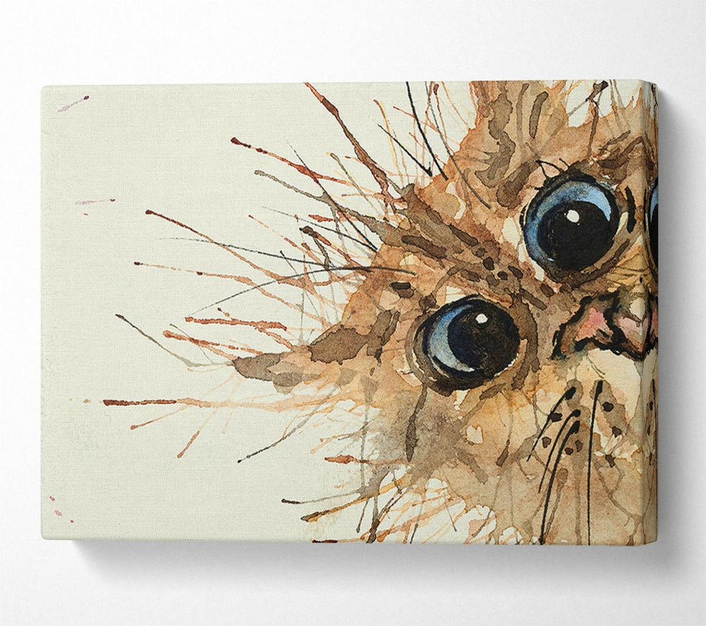 Picture of Watercolour Splat Cat Canvas Print Wall Art