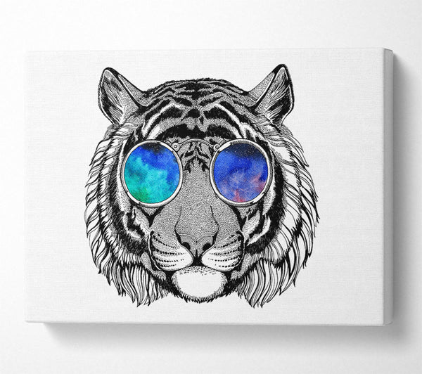 Picture of Glasses On A Tiger Hipster Canvas Print Wall Art