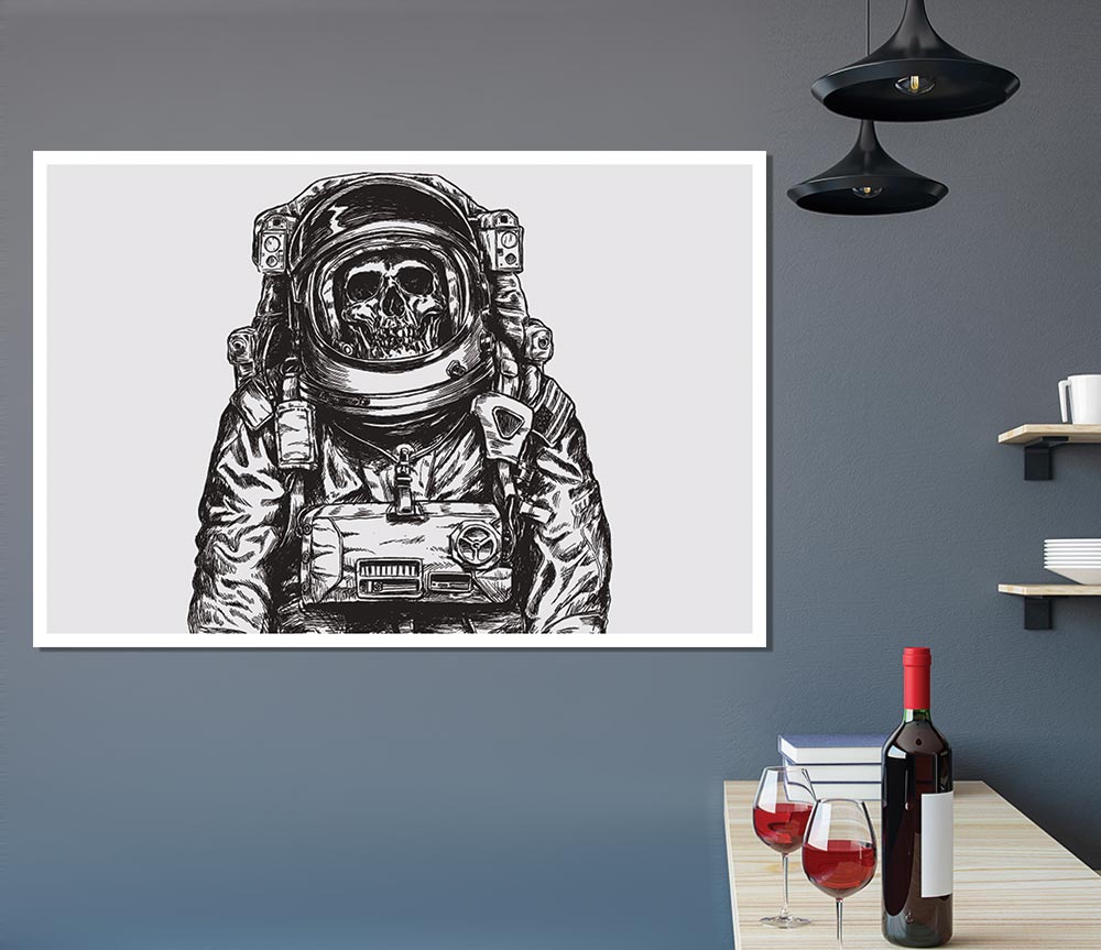 The Skeleton Space Explorer Print Poster Wall Art