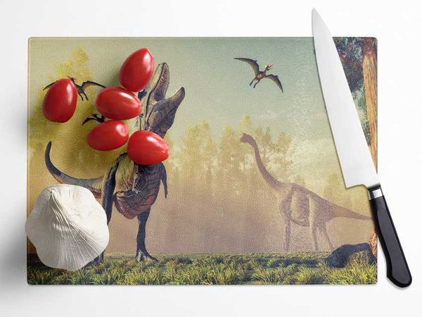 The Mighty T-Rex Glass Chopping Board