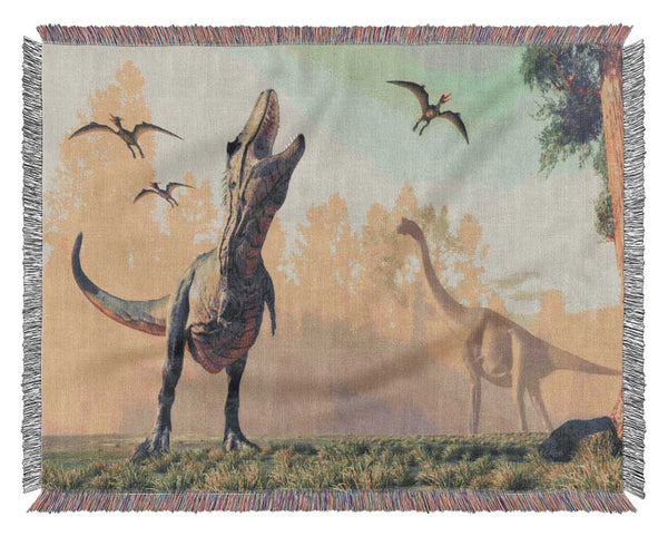 The Mighty T-Rex Woven Blanket