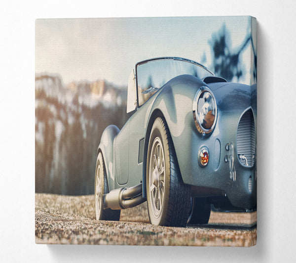 A Square Canvas Print Showing Classic Sports Car Stance Square Wall Art