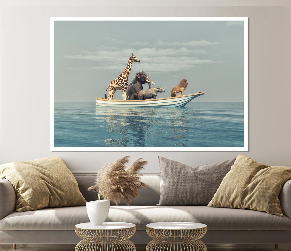 Animal Kingdom Boat Ride Print Poster Wall Art