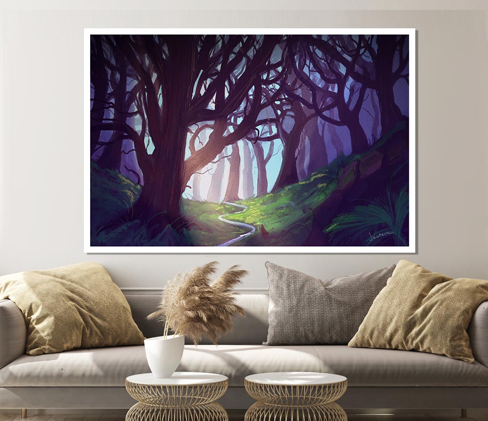 The Scary Woodland Walk Print Poster Wall Art