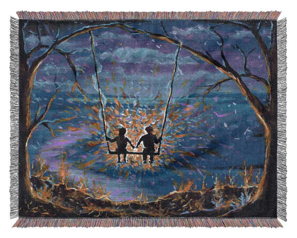 The Swing Into The Universe Woven Blanket