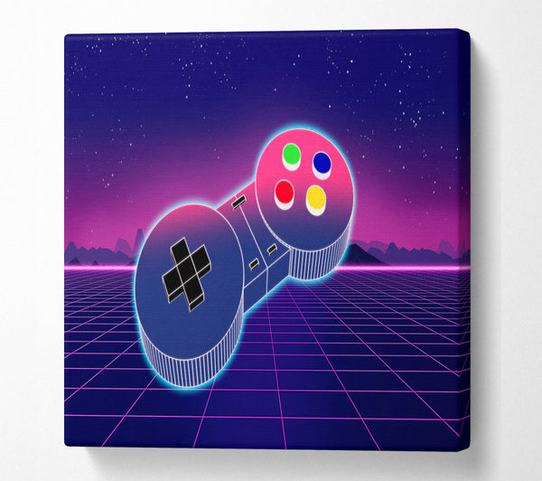 A Square Canvas Print Showing Retro Game Controller Square Wall Art