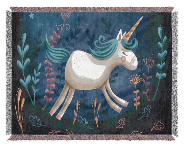 The Jumping Unicorn Woven Blanket