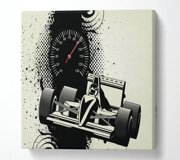 A Square Canvas Print Showing The F1 Time Trial Square Wall Art