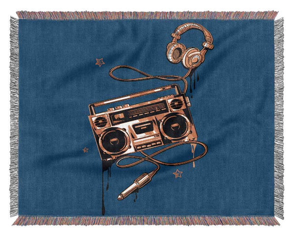 The Boombox And Headphones Woven Blanket