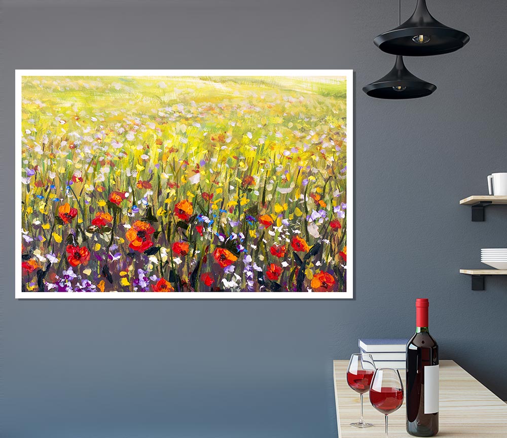 The Poppies Field Of Light Print Poster Wall Art