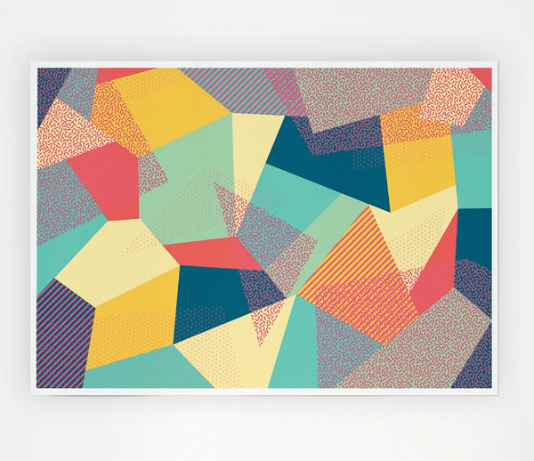 Abstract Triangles Print Poster Wall Art