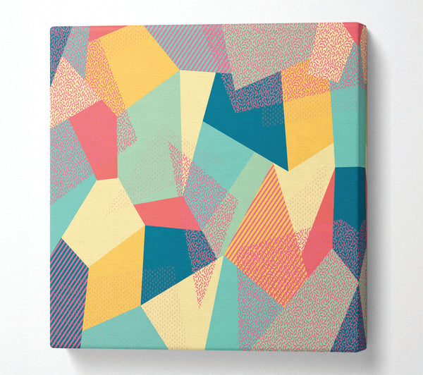 A Square Canvas Print Showing Abstract Triangles Square Wall Art