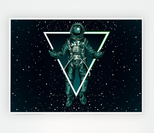 Triangle Space Man Print Poster Wall Art