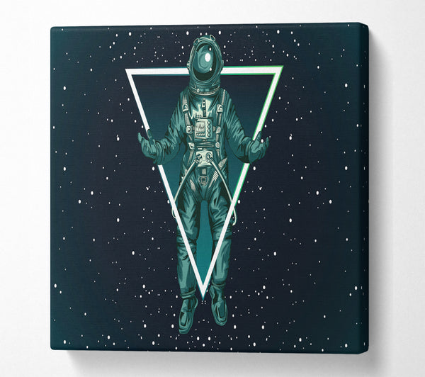 A Square Canvas Print Showing Triangle Space Man Square Wall Art