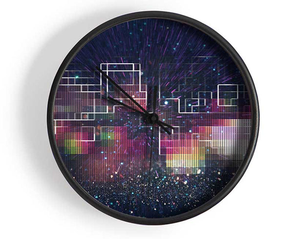 Squares Of The Universe Clock - Wallart-Direct UK
