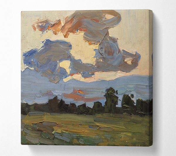 A Square Canvas Print Showing Abstract Countryside Square Wall Art
