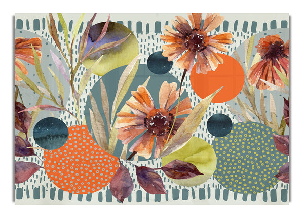 Cut Out Flowers On Abstract