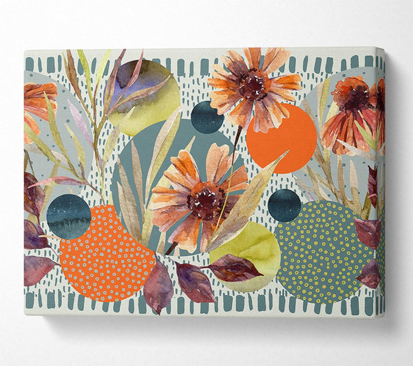Picture of Cut Out Flowers On Abstract Canvas Print Wall Art