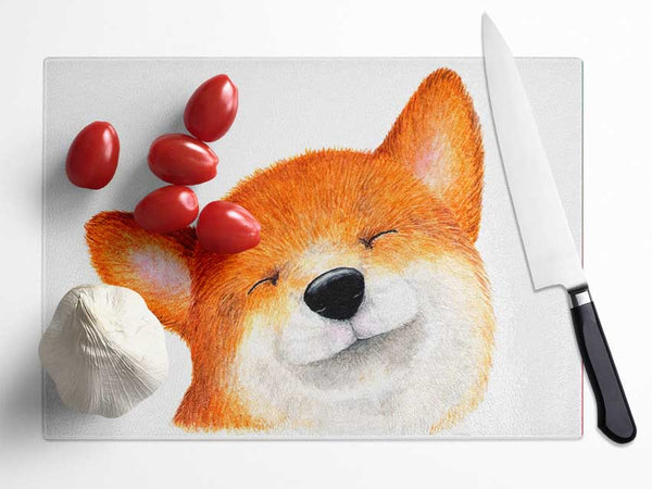 The Smiling Dog Glass Chopping Board