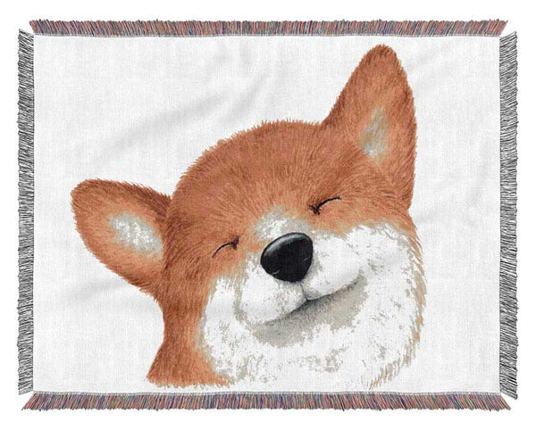 The Smiling Dog Woven Blanket