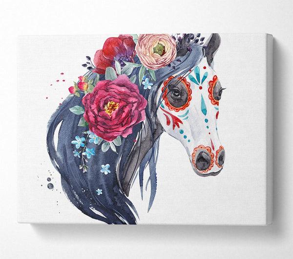 Picture of Day Of The Dead Horse Canvas Print Wall Art